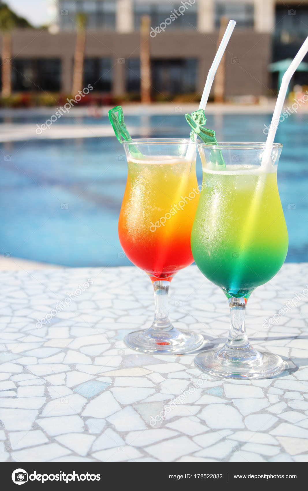 Cocktail Drinks Poolside — Stock Photo © sunny_baby 178522882