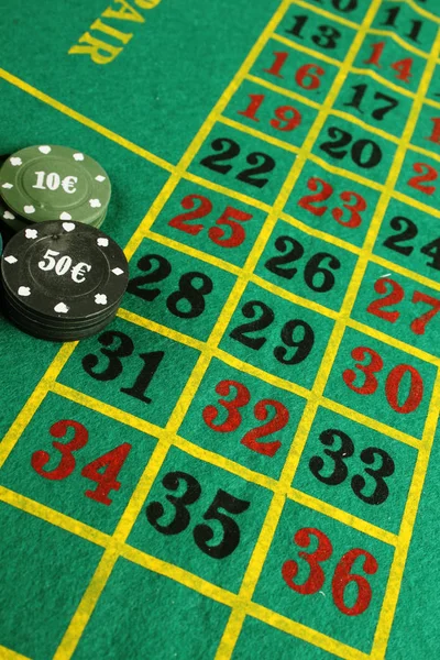 Close up of casino roulette table. background