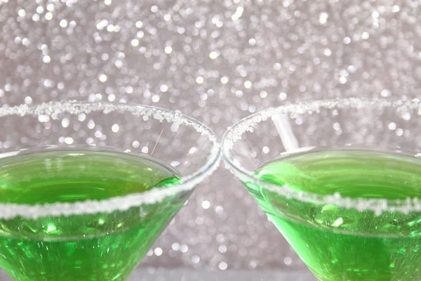 Two glasses with green drinks — Stock Photo, Image