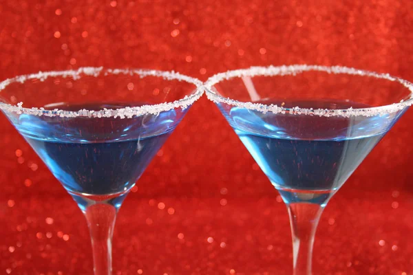 Deux verres avec des boissons bleues — Photo