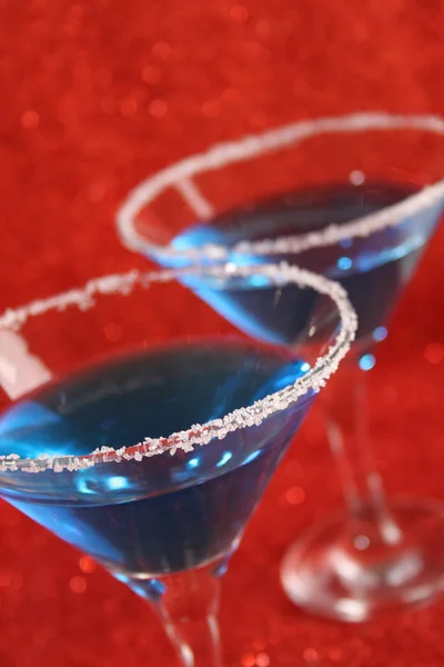Δύο ποτήρια με μπλε ποτά — Φωτογραφία Αρχείου