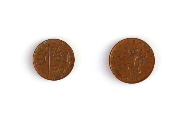 Numismatics. Old coin on a white background — 스톡 사진