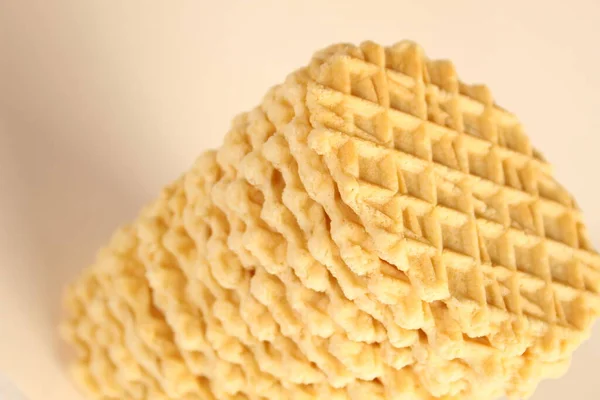 Muchas Galletas Waffle Encuentran Una Fila Uno Uno — Foto de Stock