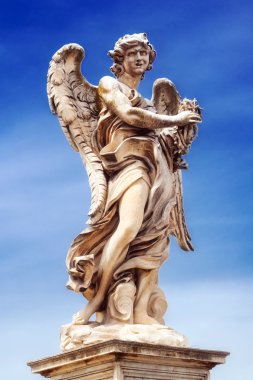 Melek heykeli üzerinde Ponte Sant'Angelo Roma, İtalya