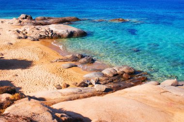 Yunanistan 'ın Naxos adasındaki Agia Anna plajı