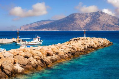 Fishing port in Chora, Pano Koufonisi island, Greece clipart