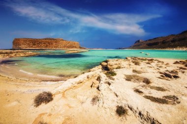 Ünlü Balos göle adada Crete, Yunanistan