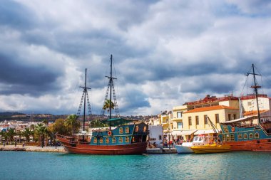 Rethymno, Crete island, Yunanistan eski Venedik limanda