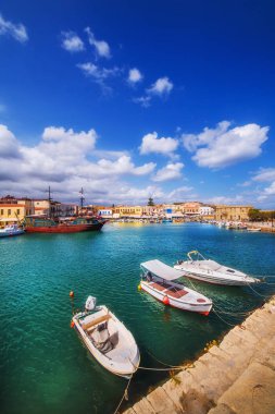 Rethymno, Crete island, Yunanistan eski Venedik limanda