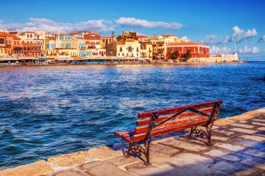 11.9.2016 - tezgah Hanya, Crete island, Yunanistan eski liman manzaralı