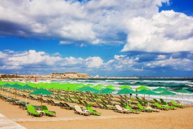 Rethymno şehir beach adada Crete, Yunanistan