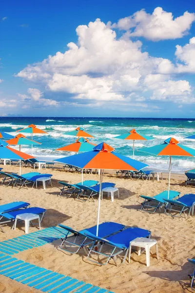 Пляж міста Ретимно на острові Крит, Греція — стокове фото