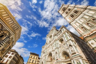 Bir geniş açı çekim Santa Maria Del Fiore Katedrali, Florence, İtalya