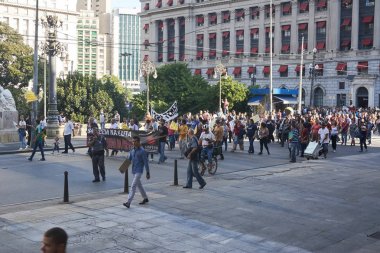 Öğretmenlerin sosyal güvenlik reformuna karşı protesto.