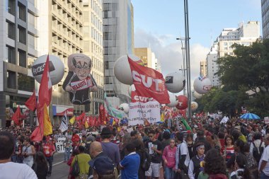 Sao Paulo işçilerin protesto.