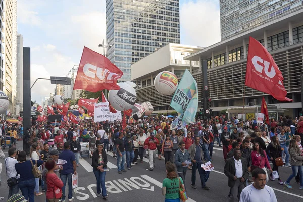 Protesto dos trabalhadores em São Paulo . — Fotografia de Stock