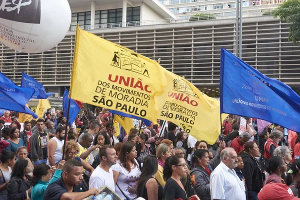 Protest proti pracovníků v Sao Paulu. — Stock fotografie