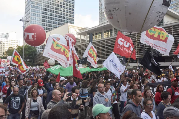 Protesto dos trabalhadores em São Paulo . — Fotografia de Stock
