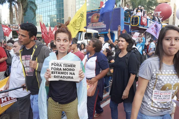 Sao Paulo işçilerin protesto. — Stok fotoğraf