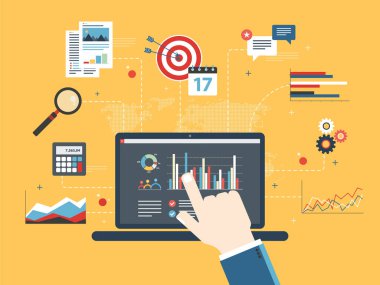 Finans yatırım, büyüme raporu Analytics'le kavramı. 