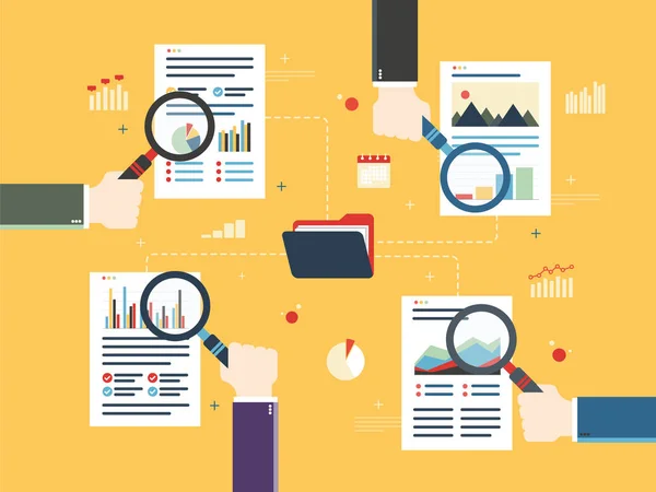 Análisis del gráfico de crecimiento . — Vector de stock