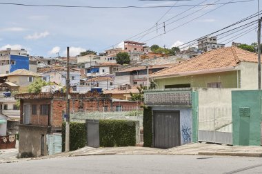 Yoksulluk favela Sao Paulo şehrinin içinde