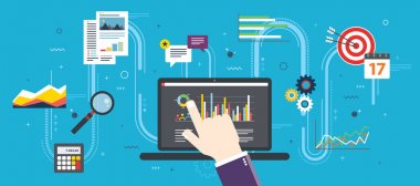 Finans yatırım, büyüme raporu Analytics'le kavramı. 
