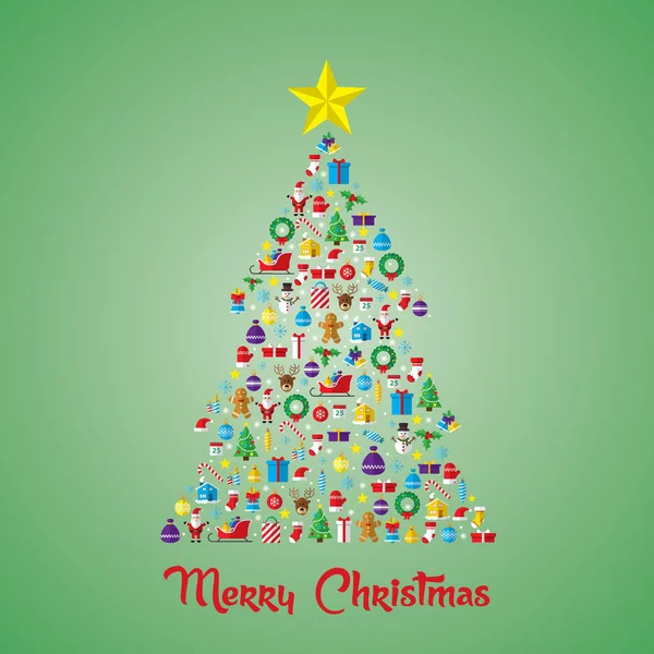 圣诞松木树新年图标和符号. — 图库矢量图片#