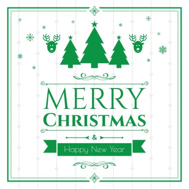 Yeşil arkaplanda bir dizi noel simgesi