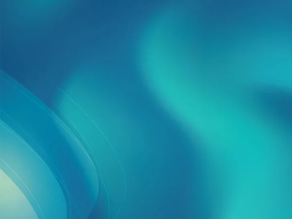 Blurred Fundo Abstrato Azul Verde Brilhante Com Formas Geométricas Curvas — Vetor de Stock