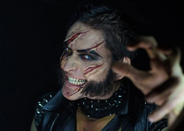 Professionell make-up varulv Wolverine — Stockfoto