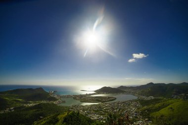 Philipsburg, Sint Maarten - bağlantı noktası ve plaj Üstten Görünüm