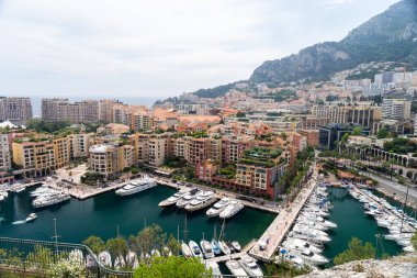 Değerli daireler ve liman ile lüks Yatlar bay, Monte Carlo, Monaco, Avrupa'da