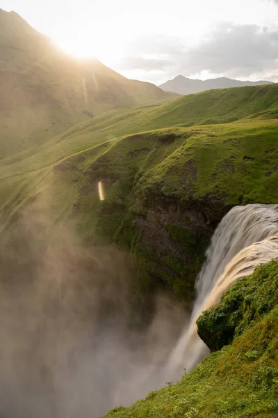 Skogafoss waterfall, the biggest waterfall in Skogar. Iceland — стокове фото