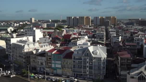 POINTE A PITRE, GUADELOUPE - 19 SEPTEMBRE 2018 : Vue aérienne du port de croisière de Pointe a pitre — Video