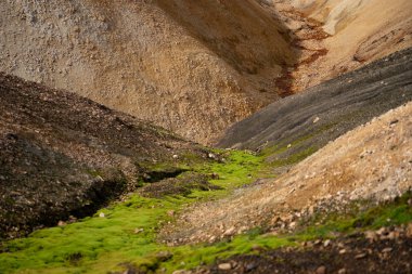 Volcanic Landscape of Laugavegur trail. Landmannalaugar, Iceland