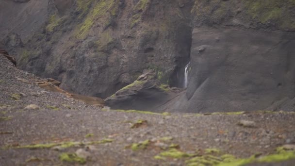 Beau paysage avec glacier et cascade sur le sentier Fimmvorduhals de la journée ensoleillée d'été, Islande 