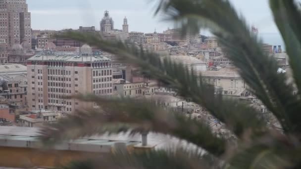 Vue aérienne de la ville de Gênes du point de vue supérieur — Video