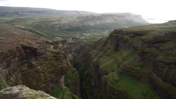 Glymur, the second highest waterfall in Iceland — Stok video