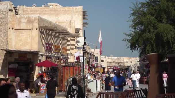 Qatar, Doha, January, 2020: Old city at Souq Waqif - east bazaar in Doha — стокове відео
