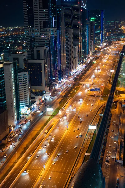 Dubai Skyline in the night time, Ηνωμένα Αραβικά Εμιράτα — Φωτογραφία Αρχείου