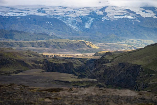 Kanion Markarfljotsgljufur na szlaku turystycznym Laugavegur na Islandii — Zdjęcie stockowe