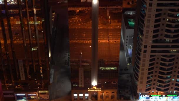 Dubai skyline dans la nuit, Émirats arabes unis — Video