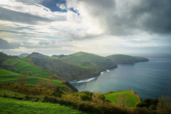 Beautiful panoramic view over Sao Miguel Island and Atlantic ocean — Stock Photo, Image