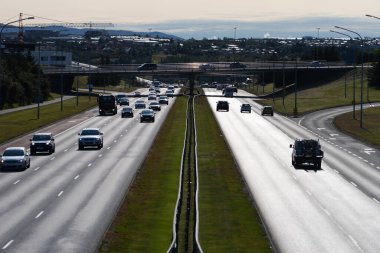 Reykjavik, İzlanda - Ağustos 2019: Reykjavik 'in başkentinde sokaklar