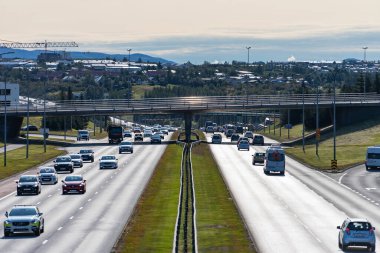 Reykjavik, İzlanda - Ağustos 2019: Reykjavik 'in başkentinde sokaklar