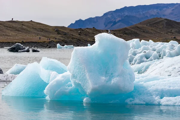 Плавающие айсберги в ледниковой лагуне Джоколсарлон, Исландия — стоковое фото
