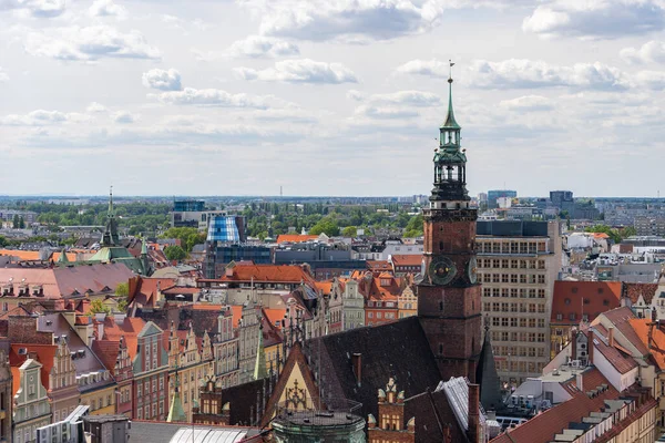Wroclaw Lengyelországban panorámás Top kilátás nyílik a városra — Stock Fotó