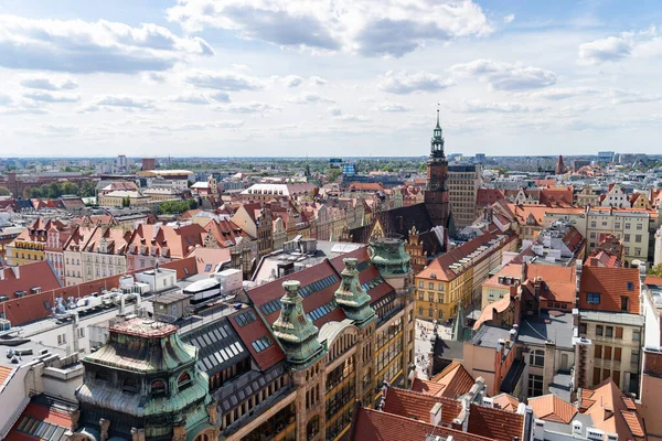 Wroclaw Na Polônia panorâmica Vista superior da cidade — Fotografia de Stock
