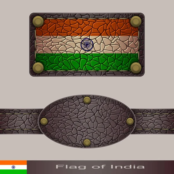 Popisek indická vlajka — Stockový vektor